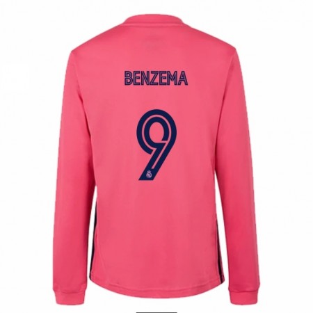 Billiga Fotbollströjor Real Madrid Karim Benzema 9 Borta tröja 2020/21 Långärmad
